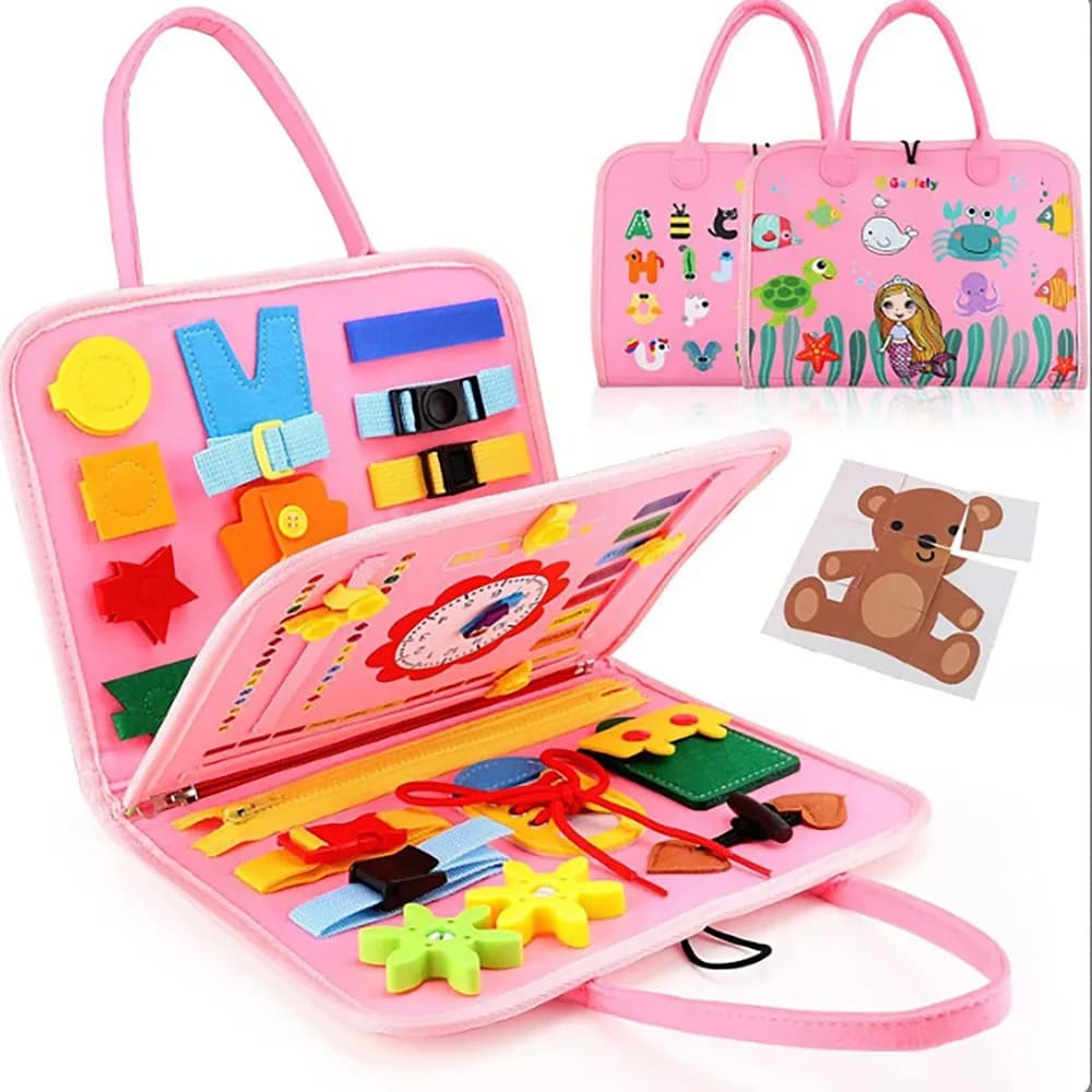 1Pcs New Sensory Activity Learning Board Felt Developing Skills Board Montessori Educational Table Game Busy Board For Toddlers