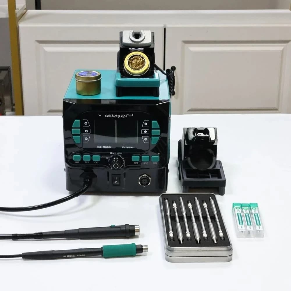Stazione di rilavorazione pistola termica di precisione 210 245 Stazione di saldatore per microscopio Saldatura Elettronica Riparazione PCB