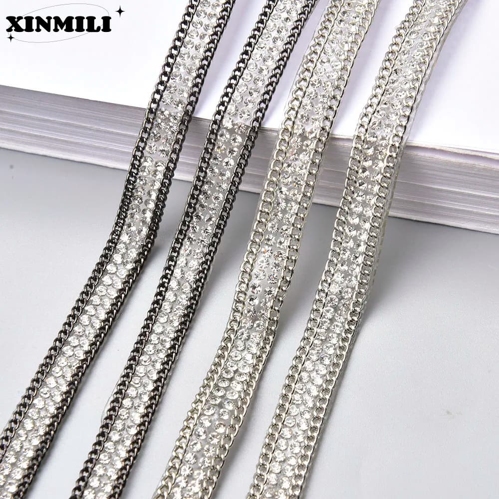 Nastro di strass termoadesivi larghi 8 mm, nastro decorativo in cristallo, striscia di strass glitterata per costumi fai da te, scarpe, borse e accessori.