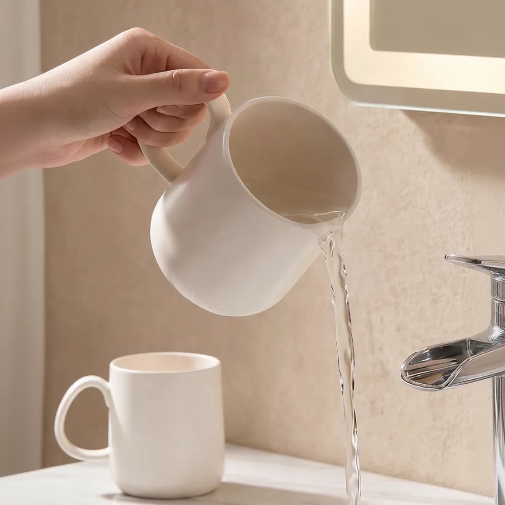 Minimalist Style Mouthwash Cup Plastic Toothbrush Holder Bathroom Water Tumbler Modern Home Daily Washing Accessory