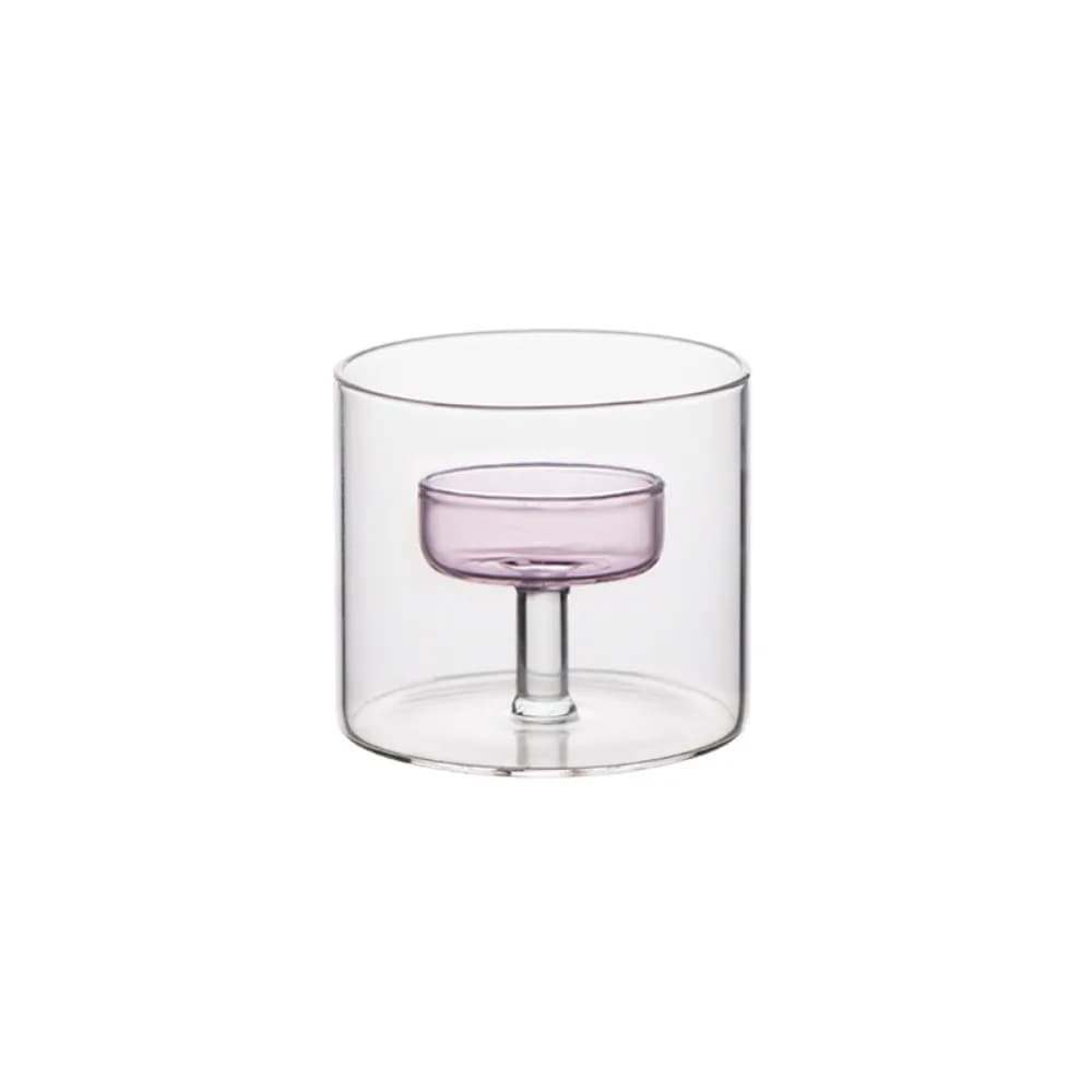 Modern Simple European-style Glass Candle Holder Transparent Solid Base Candlestick Heat-resistant Scented Candles Cup Party