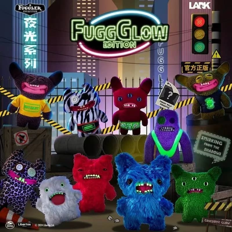 Fuggler Fugg Glow Edition bambola serie nottilucente morbido peluche brutto carino denti luminosi mostro divertente regali di compleanno per bambini