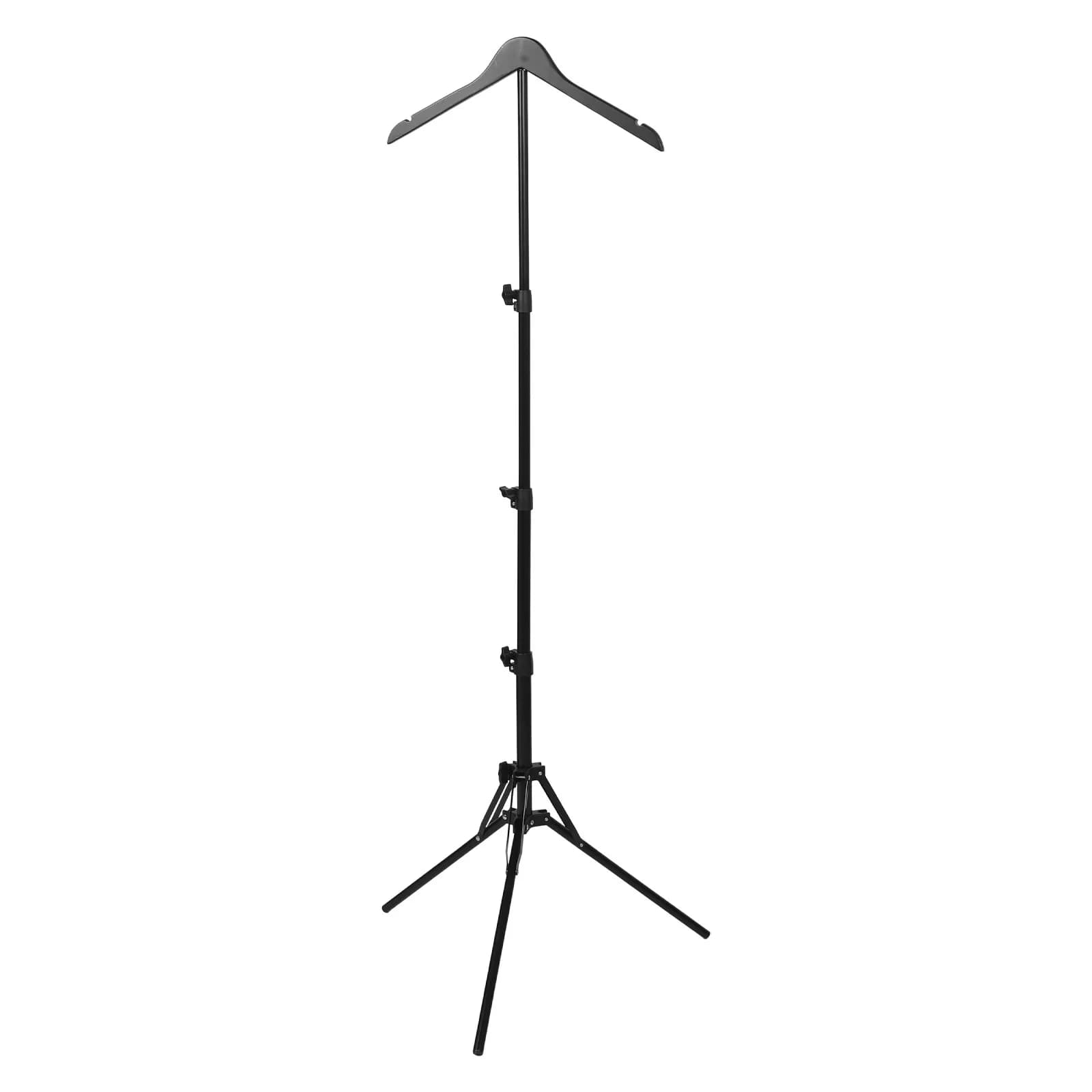 Foldable Adjustable Shirt Display Stand 27.6-63In Mannequin Torso Garment Steamer Rack Tripod Base Retail Clothes Display