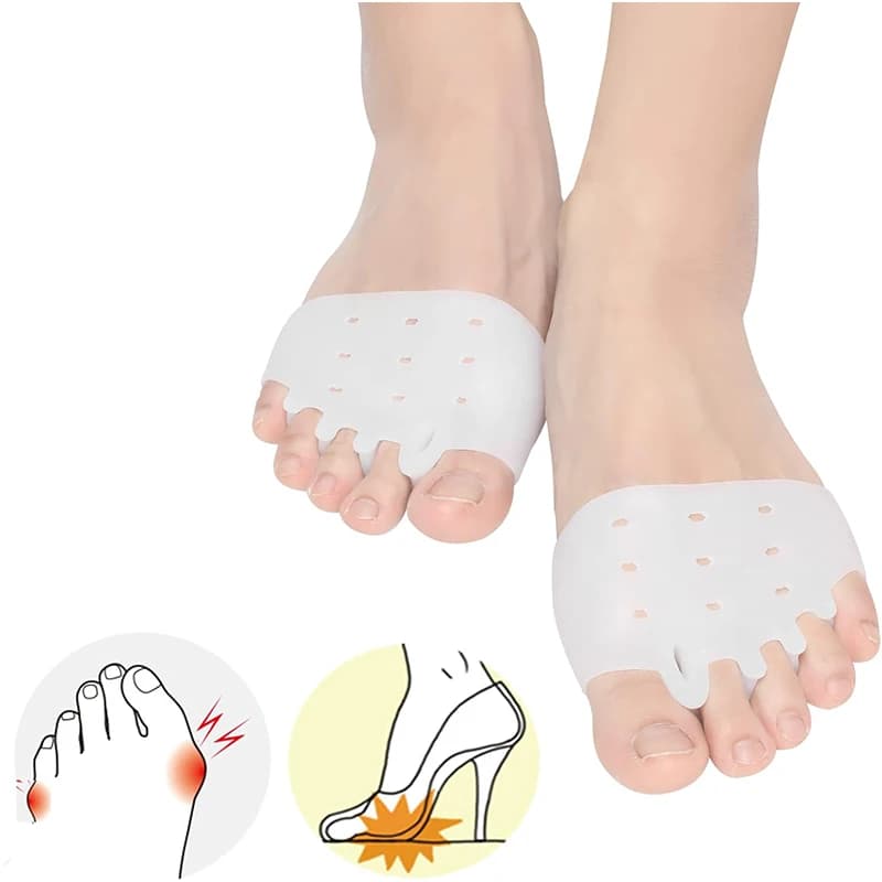 Cuscinetti per l'Anteriore del Piede, Solette in Silicone Ortopediche Comode per Alleviare il Dolore, Separatori per Dita dei Piedi, Cuscinetti per la Cura dei Piedi