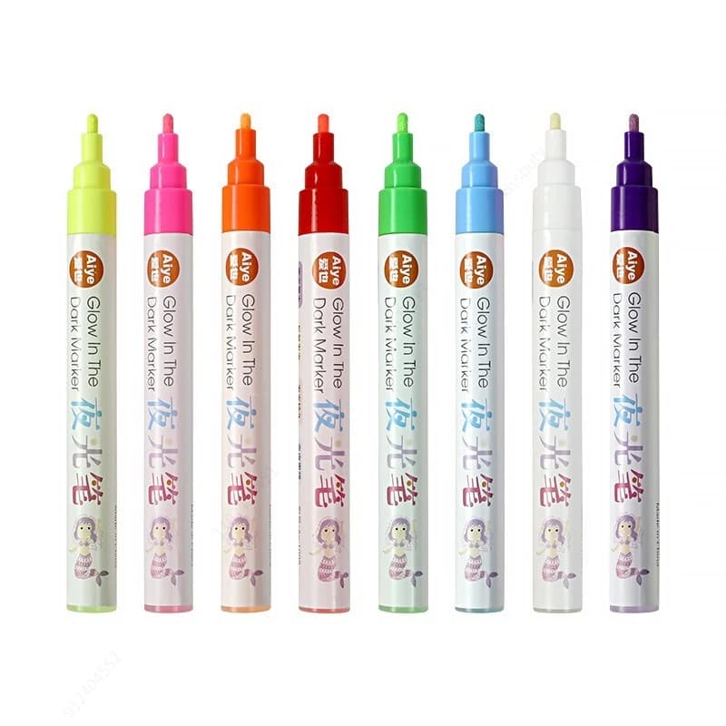 1PC Penne fluorescenti Evidenziatore Penna di vernice colorata Glow in The Dark Bright Pennarello luminoso fai da te Penna artigianale per il disegno