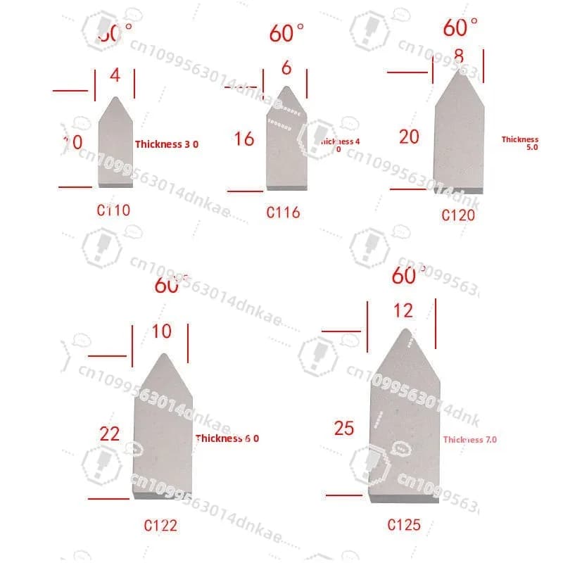 Carbide Thread Welding Blade 60 Degree Thread Head YT15YT5YW2YG8C110C116