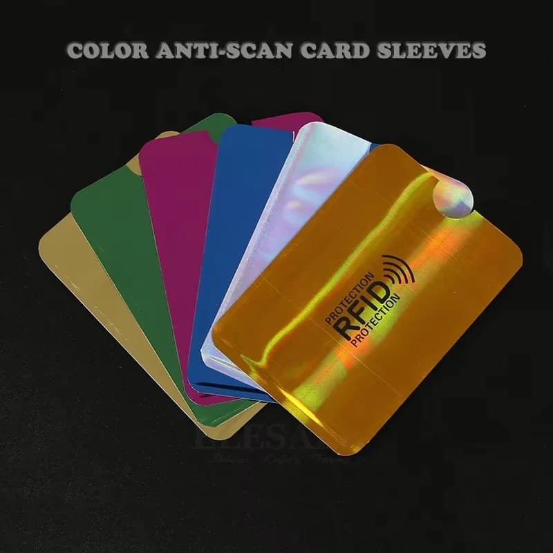 Custodia protettiva per carte di credito con blocco RFID a colori da 10 pezzi, protezione in foglio di alluminio, porta carte anti-scansione, custodia per carte di controllo accessi