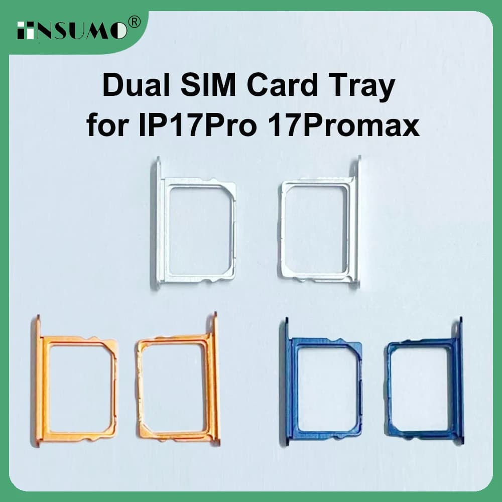 5pcs Dual SIM Card Tray Holder Replacement For iPhone 17 Pro Max Esim to Sim Dual Card SIM Tray Adapter No Color Difference