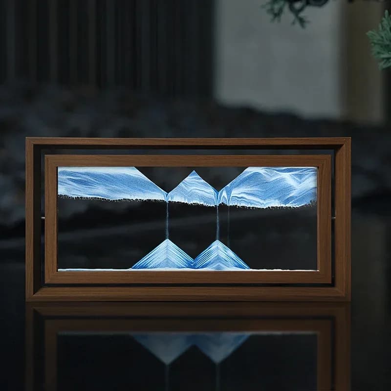 3D Rotatable Sandscape Moving Sand Art Picture Quicksand clessidra cornice quadrata in legno pittura a sabbia fluente decorazioni per la casa regali