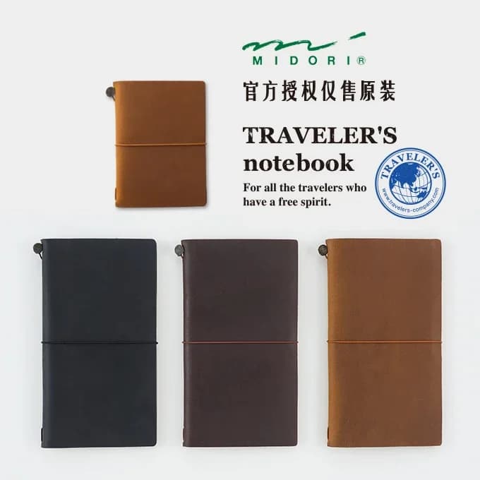 MIDORI travelers traveler's leather journal notebook Diary regular passport version journaling inserts inner page Sticker