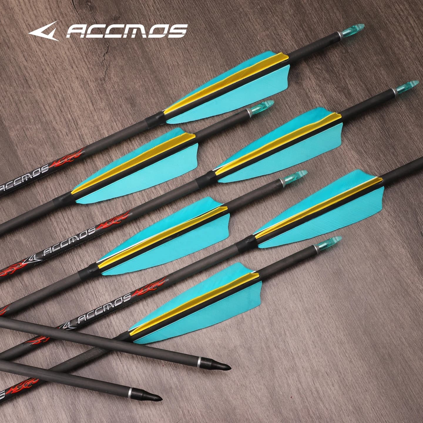 ID 6.2mm Natural Feather Carbon Arrows 33 Inch Spine 200-800 Straightness ±0.003" for Archery Bow Hunting Target Shooting