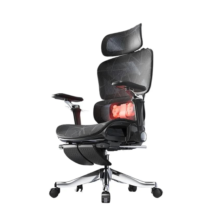 Sedia da Ufficio Ergonomica con Supporto Lombare Massaggiante e Riscaldante per Uso Domestico, Comoda per Lunghe Sedute, Supporto Posturale, Sedia da Gaming