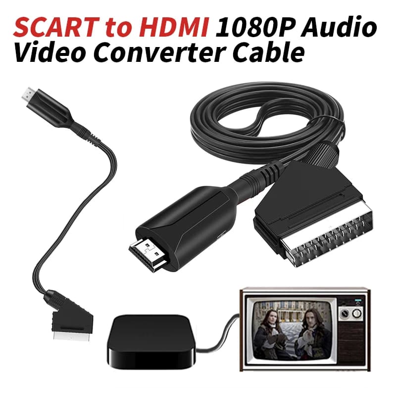 Video audio converter cable from SCART to HDMI 1080P Adapter from 1 M Standard clarity conversion cable 480I 576I for HDTV DVD STB