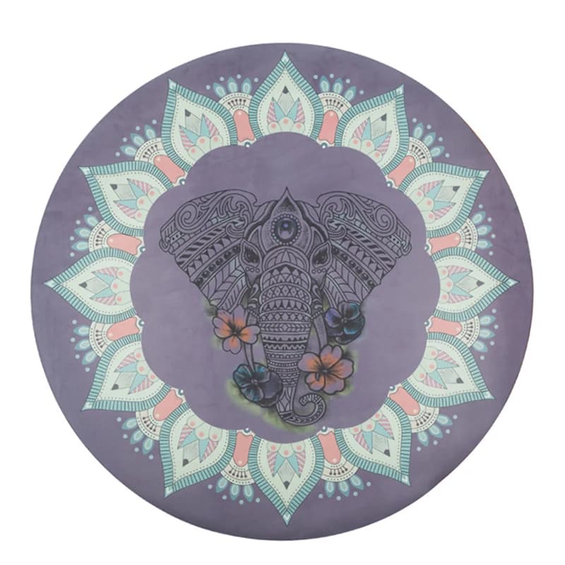 Digital Printing Meditation Mat Natural Rubber Large Mats Round Sueded Yoga Mat