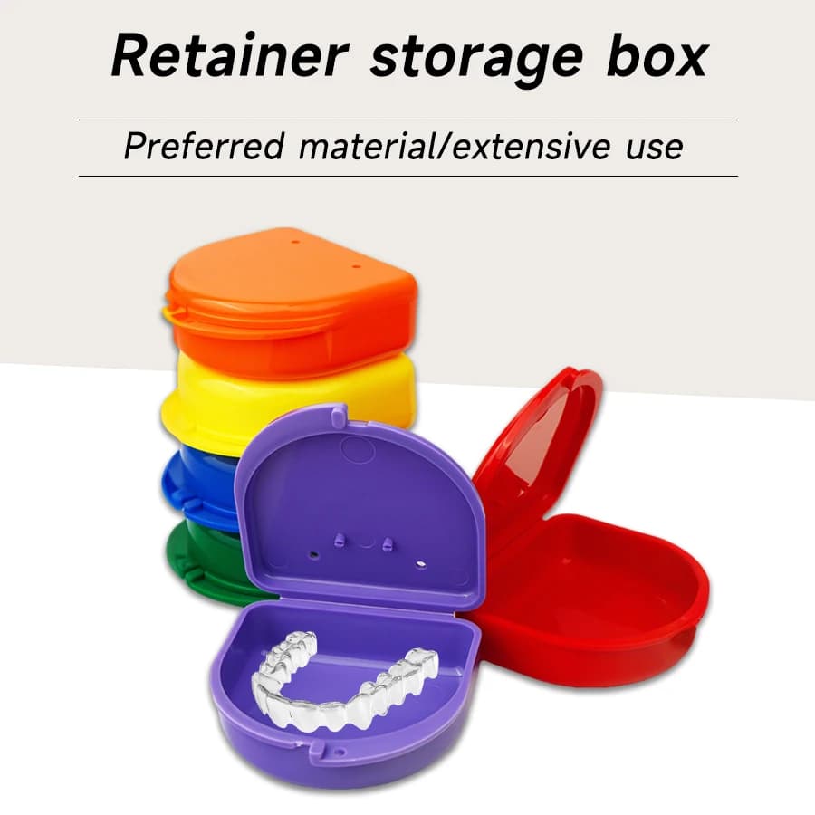 1pc teeth holder box, portable storage and storage box, braces box, dentures box