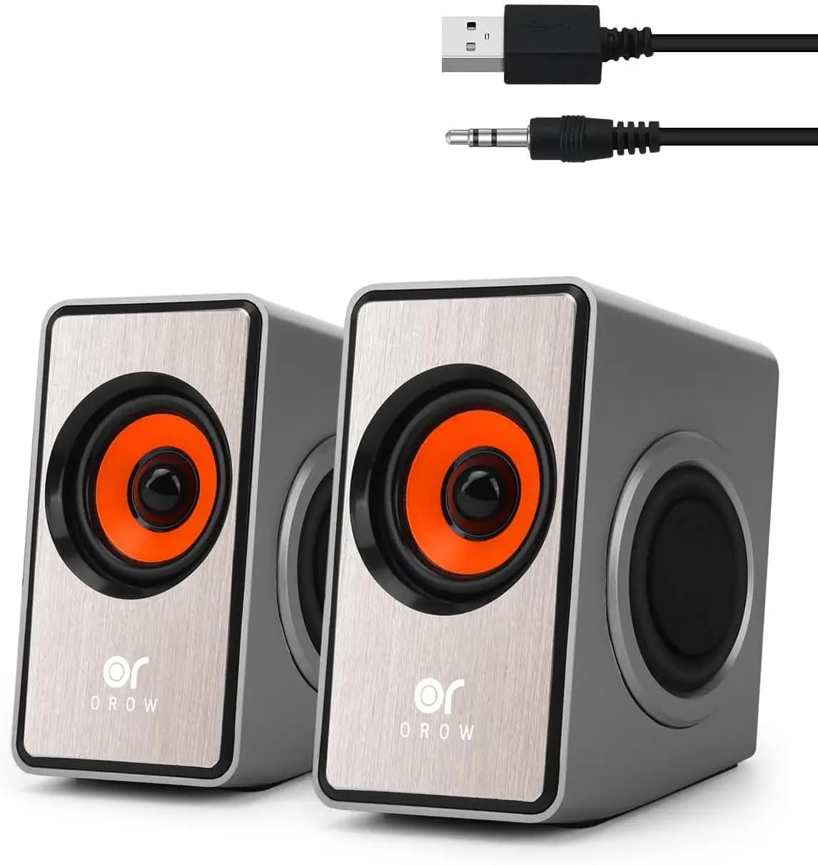 Mini Altoparlante da Scrivania 12W con Controllo Volume, Alimentazione USB per PC/Monitor/Laptop/Proiettore, Connessione AUX 3.5mm