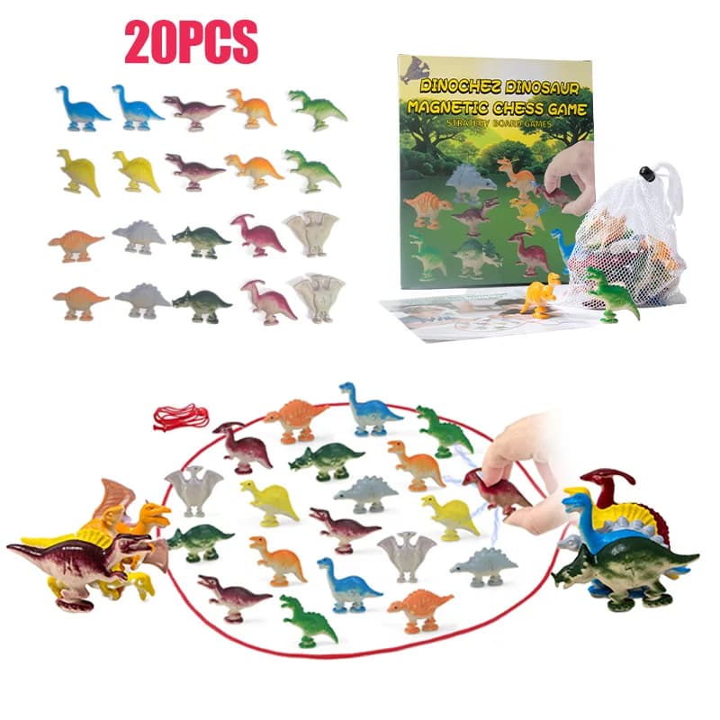 Giocattoli per giochi di scacchi con magnete per dinosauri - Istruzioni semplici e trasparenti, giochi di scacchi magnetici per feste, campeggio, giochi di strategia puzzle