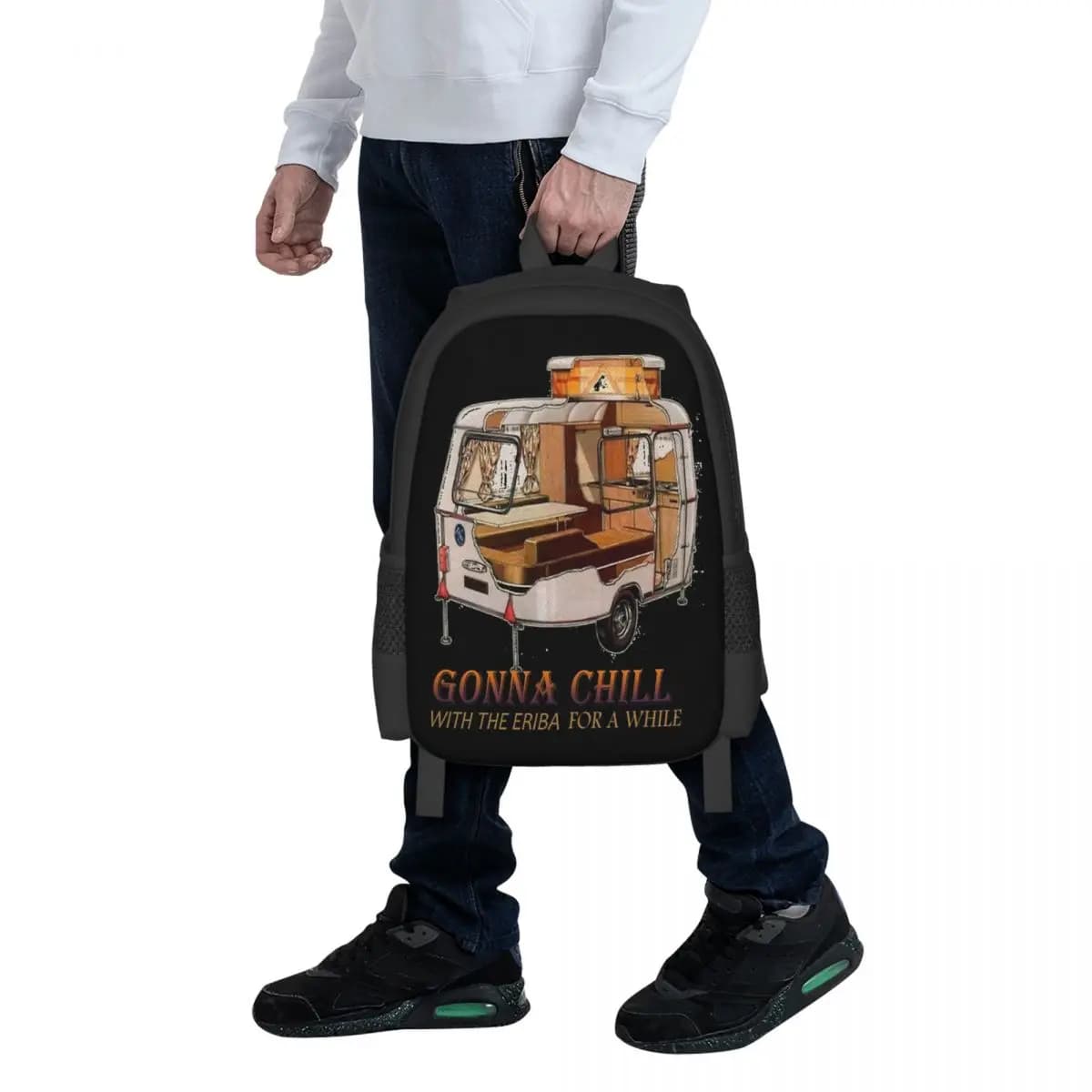 CHILLING WITH ERIBA Zaino per studenti Borsa da scuola Zaino da viaggio per escursioni per uomo e donna Borsa a tracolla alla moda
