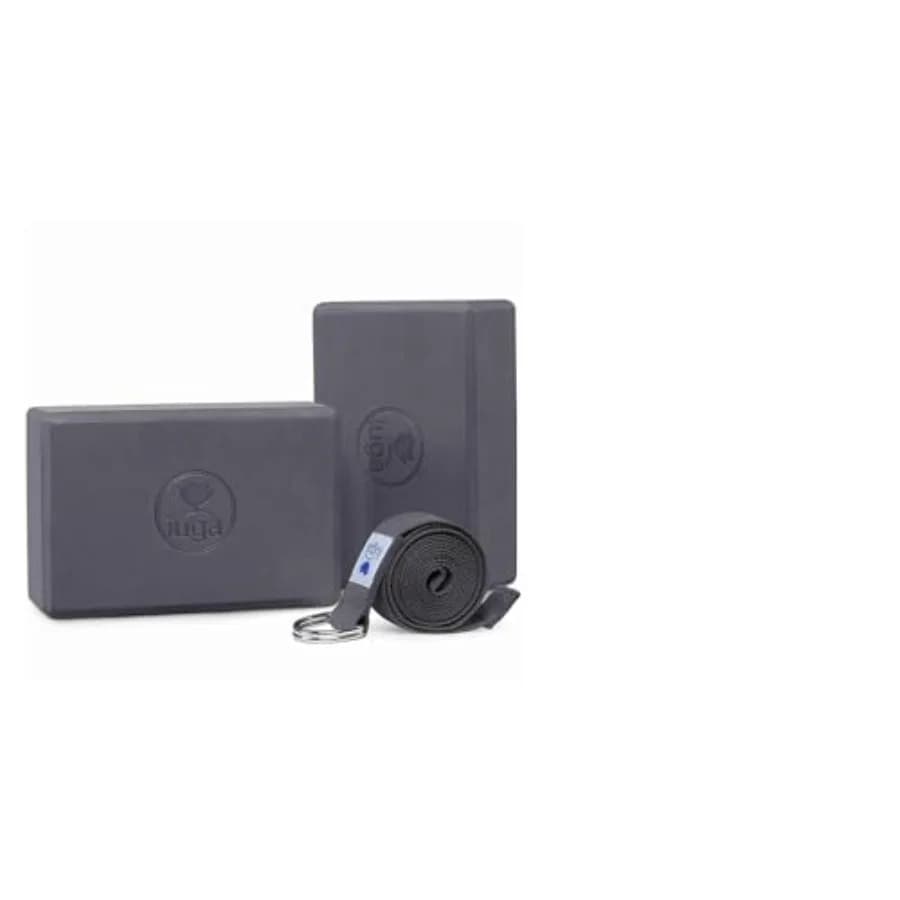 Set Premium - Include 1 Blocco Yoga, 2 Cinghie Yoga, 1 Tappetino Yoga Ecologico con Linee di Allineamento