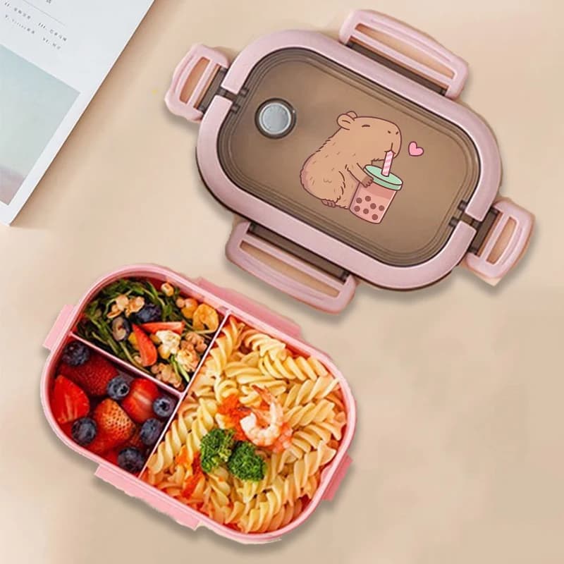 Capybara Bento Lunch Box Anime Animals Print Food Containers Children's School Picnic Lunchbox Boys Girls Office Dinner Cases