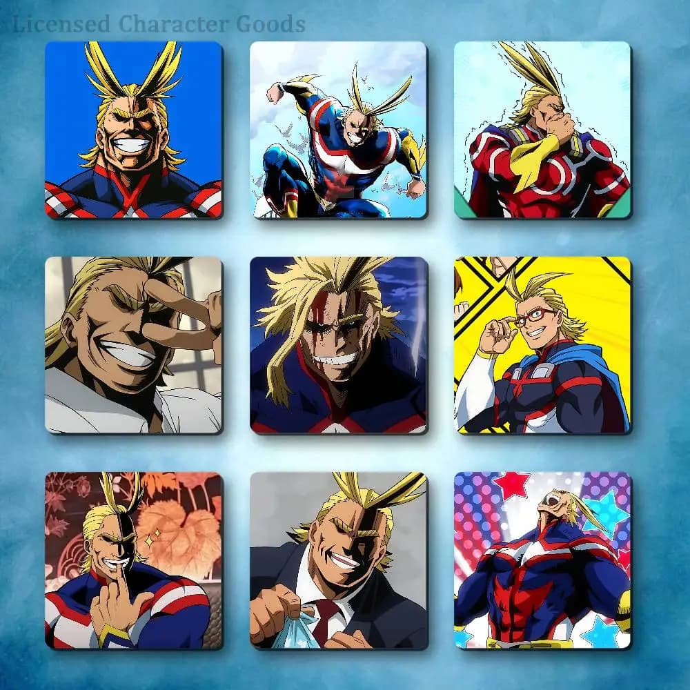 A-All M-Might Refrigerator Magnets Square Tiles with Magnetic Sheets Printed for Decoration Collect 55mm