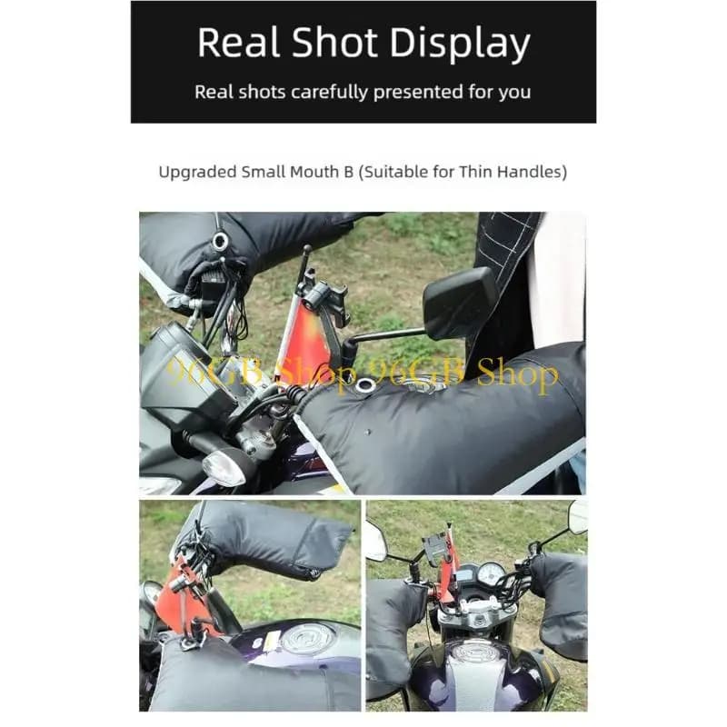 96GB Waterproof Motorcycle Handlebar Covers Thermal Windproof Riding Gear For Winter