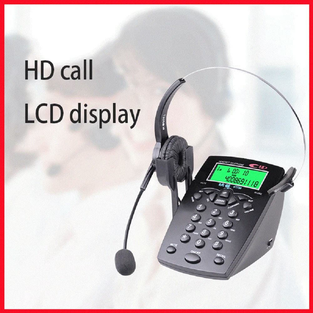 Auricolare con filo Telefono Vivavoce con cancellazione del rumore Segnali DTMF/FSKcaller Centro chiamate Telefono fisso Le chiamate intelligenti sono mute