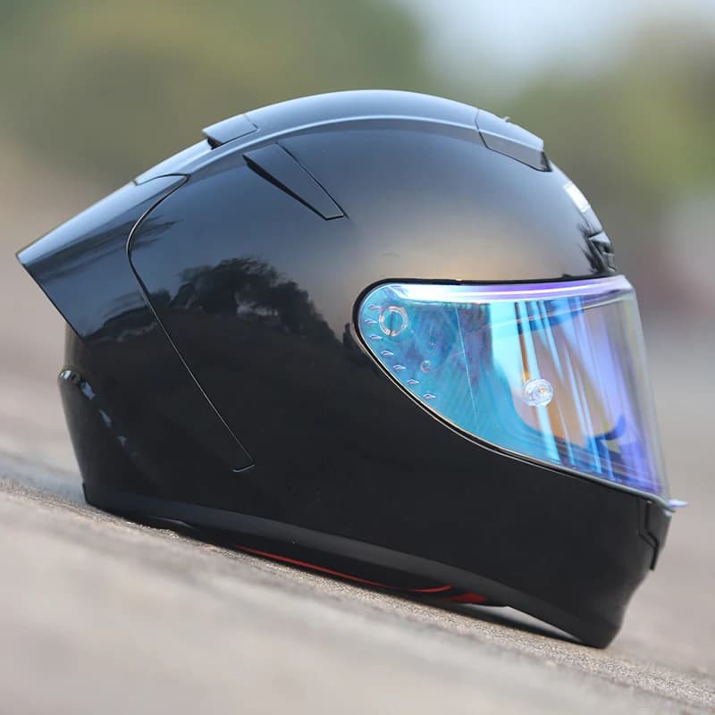 MKAN Full Face Motorcycle helmet Glossy black helmet Riding Motocross Racing Motobike Helmet