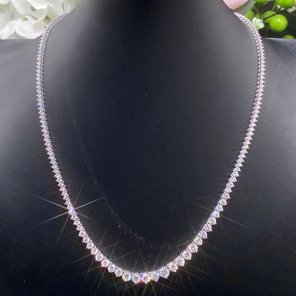 Collana da tennis graduata di lusso provenzale KGold DEF/VS Lab Diamanti Collana da sposa Abito da sera Gioielli Tennis Personalizzato