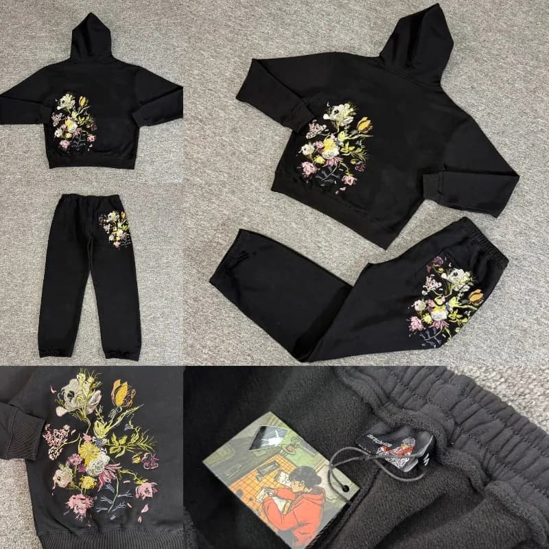 Set Sportivo DERSCHUTZE Stile Americano Moda Streetwear Autunno Inverno con Motivo Ricamato Disponibile in Stock