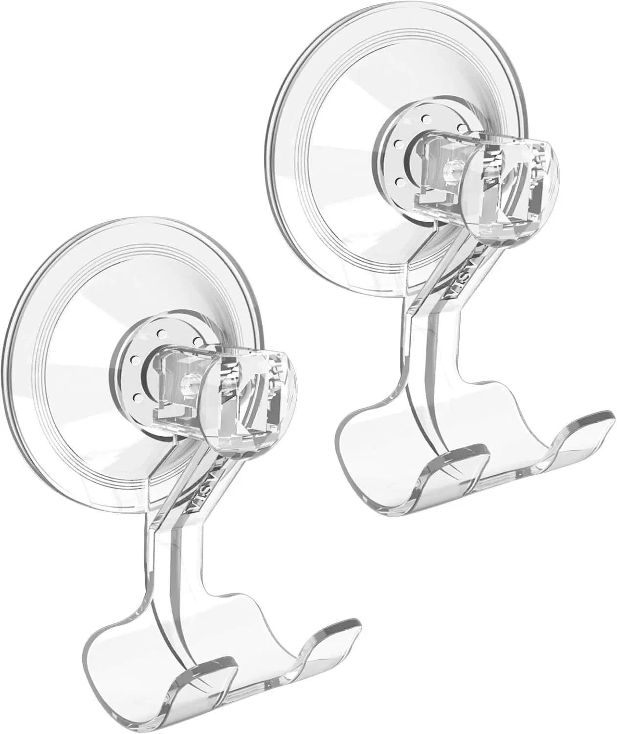 Suction Cup Razor Holder, 2 Pack Shower Razor Hooks for His and Hers, Removable and Reusable, Clear