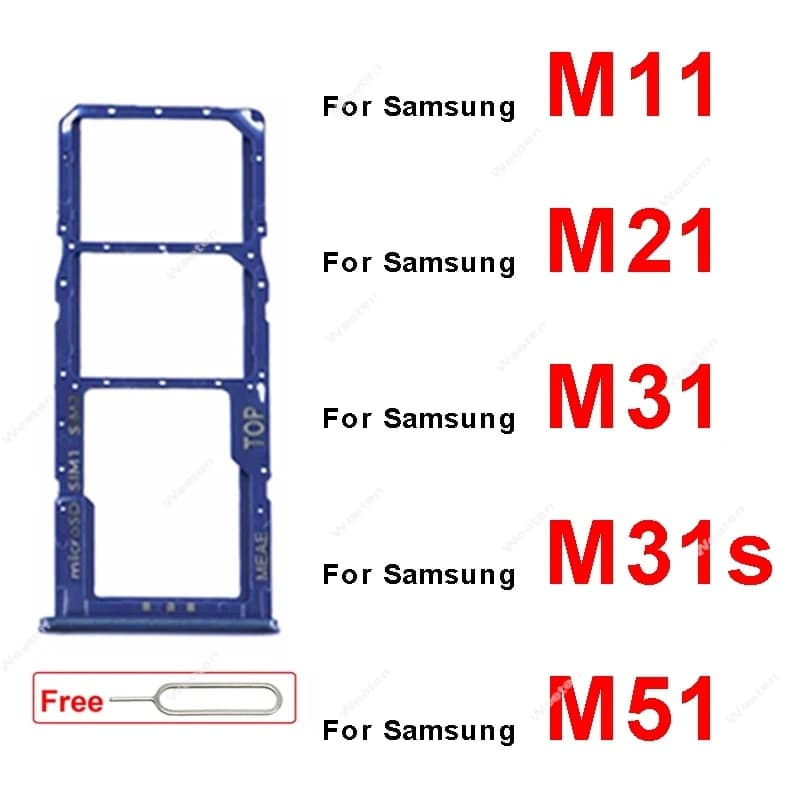 Adattatore per lettore di slot per scheda SIM per Samsung M11 M21 M215F/DS M215F/DSN M31 M315F M31S M317 M317F M51 M515F Parti del supporto del vassoio SIM