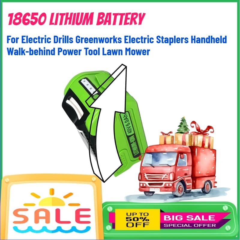 Batteria al Litio 18650 per Trapani Elettrici, Graffatrici Elettriche Greenworks, Utensili Elettrici Portatili, Tosaerba