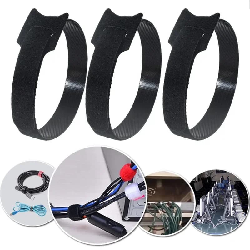 10-100Pcs 12*150mm Hook Loop Straps Fastening Releasable Cable Bundle TiesNylon Wire Wrap Organizer Zip Organizer Tape Tools