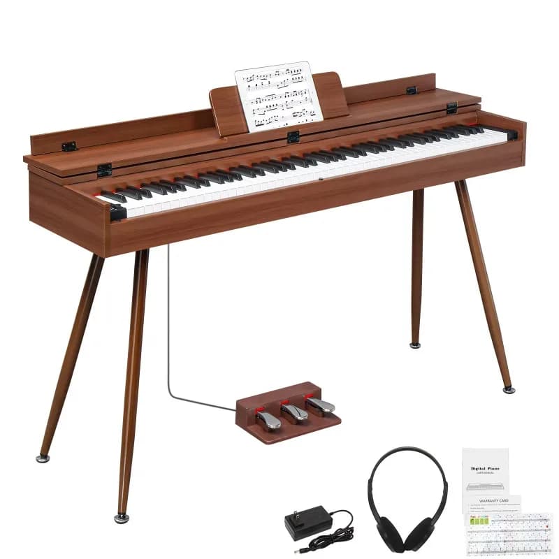 Tastiere elettriche a grandezza naturale US 88 tasti Pianoforte digitale con supporto in metallo Audio e cuffie con pedali tripli MIDI