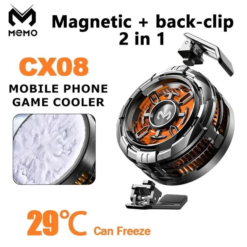 2 IN 1 MEMO CX08 Magnetic Rear Clip Universal Cooling Device for Cell Phone Semiconductor Cooling Fan Freezer for iOS Android PUBG