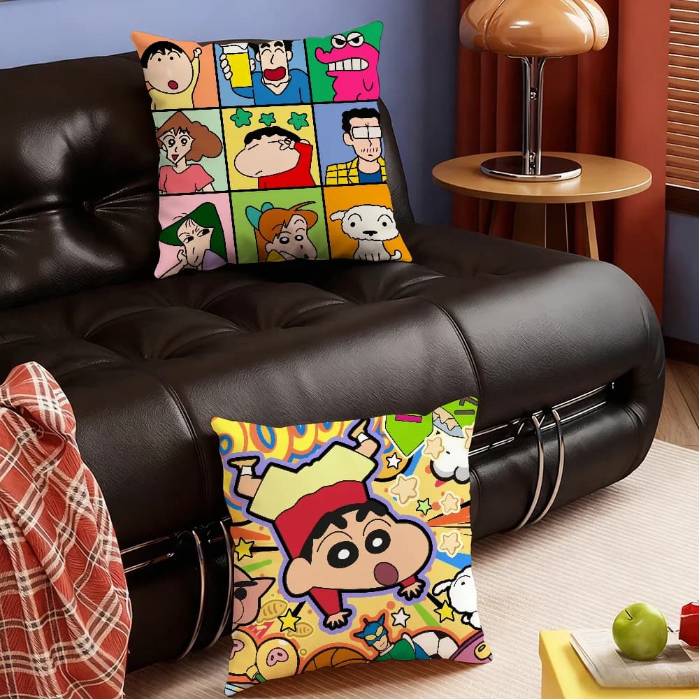 Fun C-Crayon S-Shin-chanS Cute Pillow Case Bedroom Sofa Living Room Backrest Decoration Square Cushion Nap Time