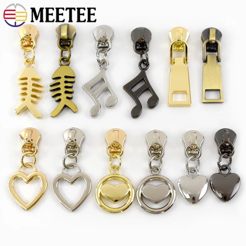 Cursore con cerniera Meetee da 10/20 pezzi per 5 # Cerniere in metallo per cucire Zippe fai-da-te Testa Borsa Tasca Portafoglio Kit di riparazione Strumenti di ricambio per sarto