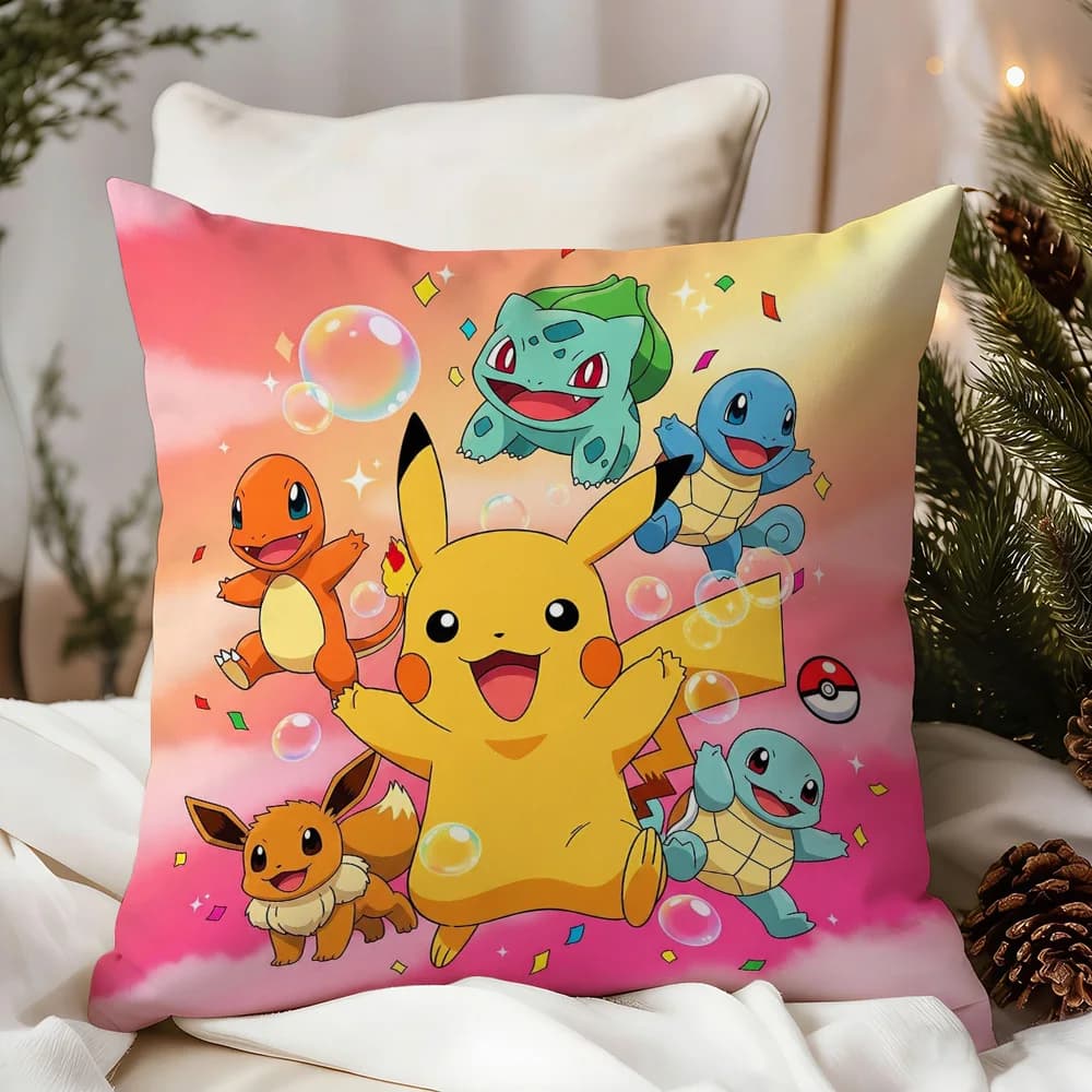 P-Pika Q-chu Pillow lining for living room, decorative pillowcases, home decorations, pillowcases, custom gifts, sofa