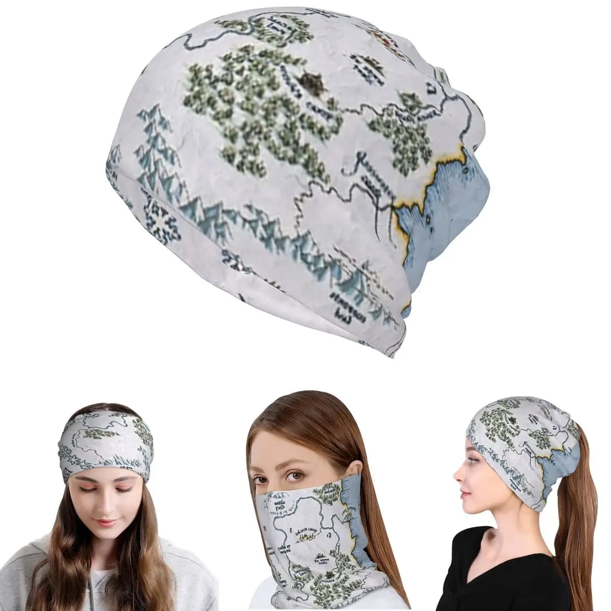 Narnia Map - Chronicles Of Narnia Bandana Sciarpa per il collo Maschera multiuso per il viso Cappello con berretto per uomo e donna, invernale