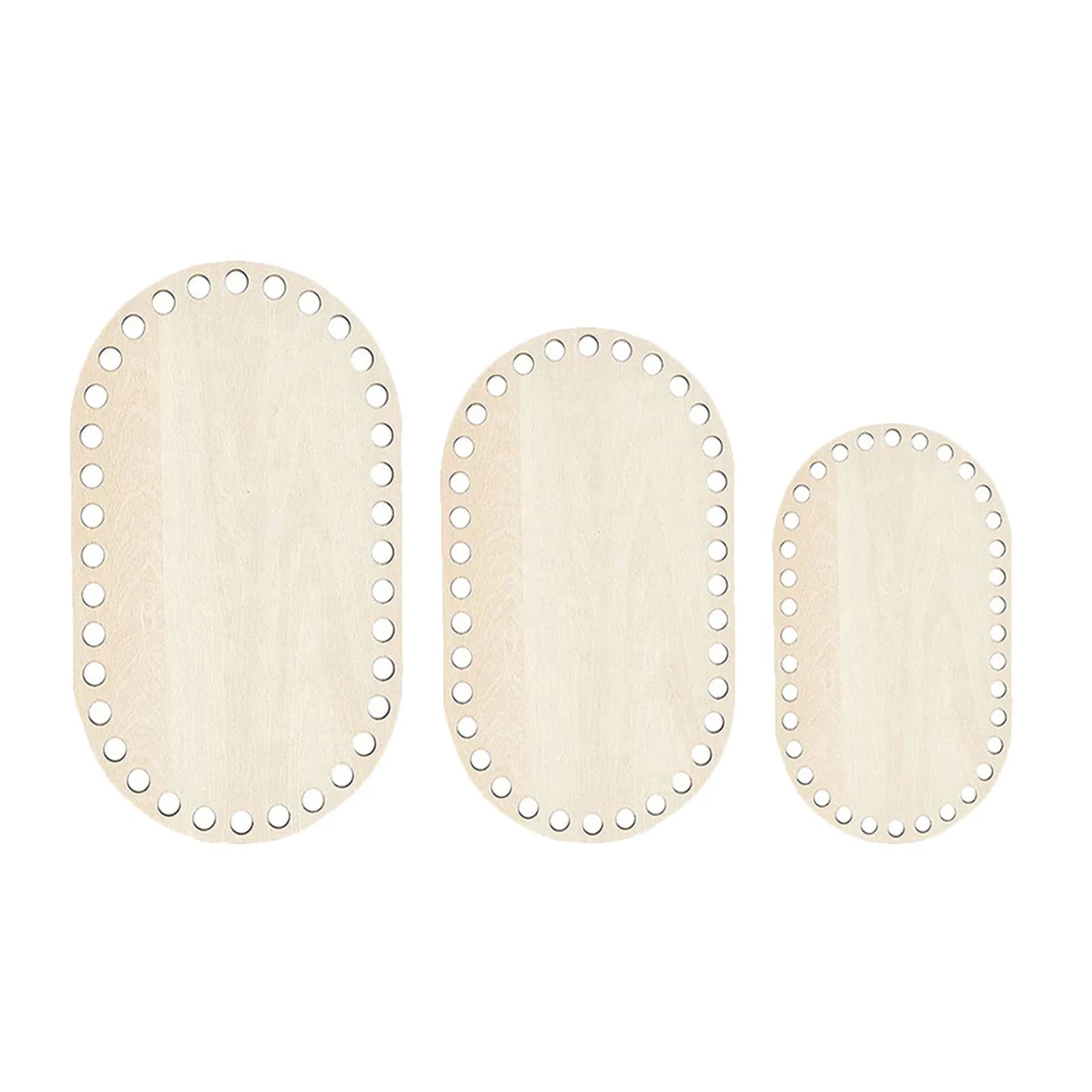 Set di 3 Pezzi in Legno per Fondo Borsa, Base per Cestino all'Uncinetto Fai-da-Te, Supporto per Modellare Borse Artigianali, Progetti Regalo, Materiale per Borse a Maglia