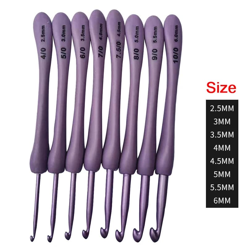 8 Pz/set 2.5-6.0mm Viola Uncinetti Set Mestiere Tessitura Ganci per Maglieria Aghi FAI DA TE Uncinetto Per Cucire Artigianato Strumento di Cucitura