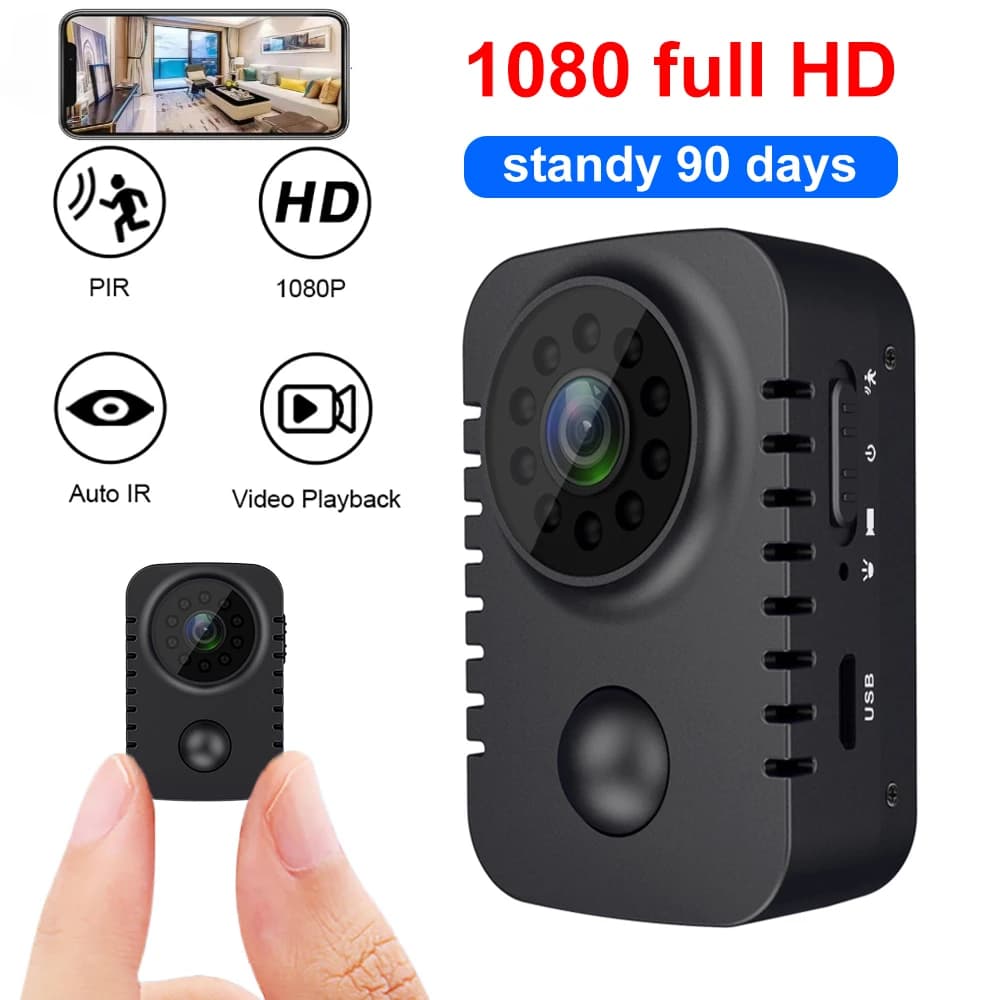 Video HD 1080P Mini telecamera per il corpo Registratore di sorveglianza di sicurezza Visione notturna Attivato dal movimento Piccola tata Cam Videocamera PIR MD29
