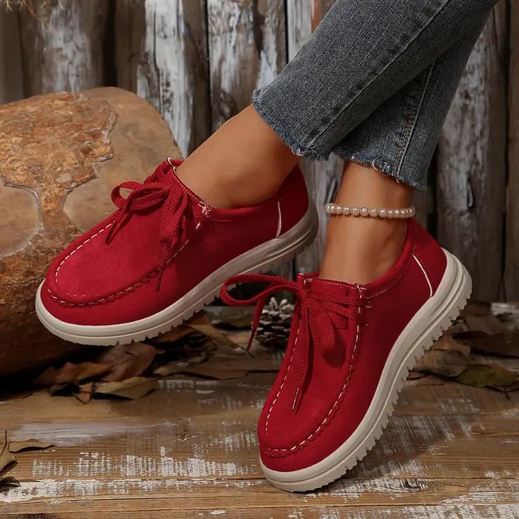 Women's Sneakers 2026 New Autumn Fashion Thick-soled Sneakers Lace-up Round Toe Casual and Comfortable Women's Shoes