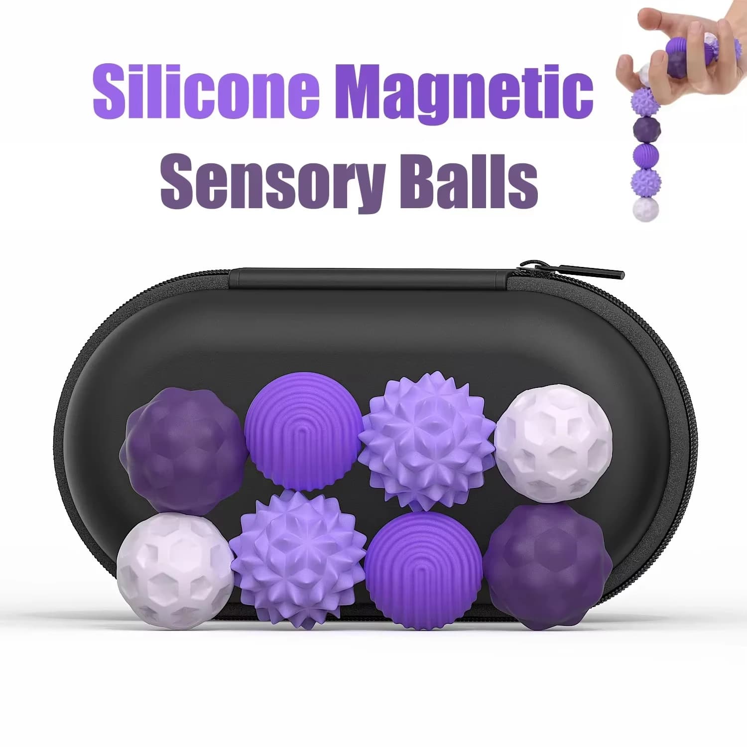Silicone Magnetic Sensory Balls, Antistress Toy for Children and Adults, Allevia Ansia e Stress