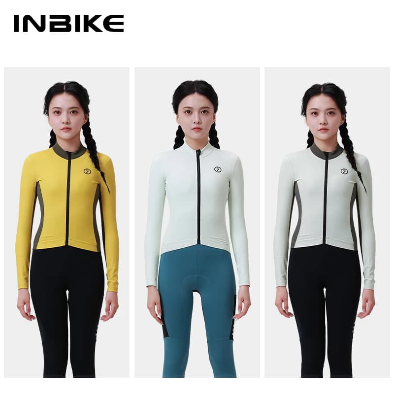 Maglia da ciclismo invernale INBIKE Abbigliamento da ciclismo in pile termico da donna Giacca da ciclismo su strada termica a maniche lunghe per mountain bike
