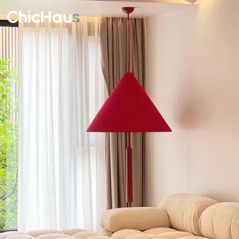 Red Ceiling Lamp of Nordic Minimalist Creative Design Chandelier Interior Lighting Bedroom Bedside Table Lamp Lamp Lustre Studio Lamp
