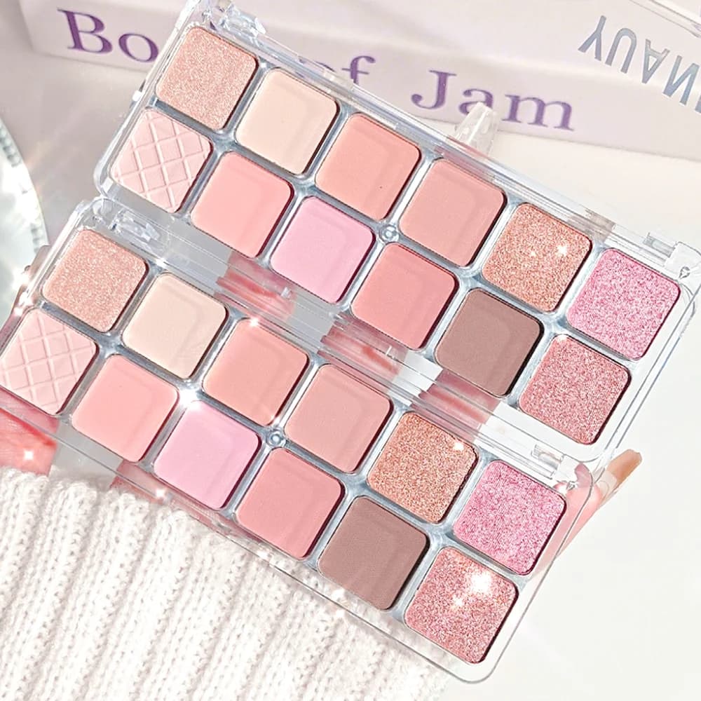 Palette di ombretti opachi e perlati da 12 colori – Impermeabile natalizio a lunga durata, multi aspetto, fard e contorno, tutti i tipi di pelle, unisex