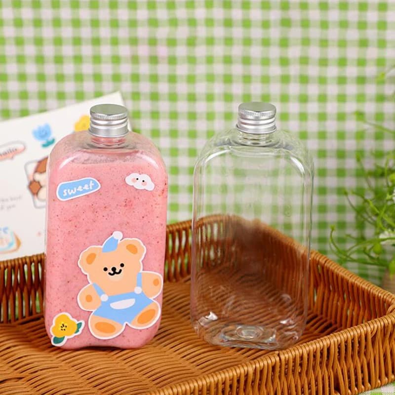 400ml cute plastic Yogurt water bottle Tour fruit bottle Kawaii milk carton Shaker bottle for kids/girl/adult