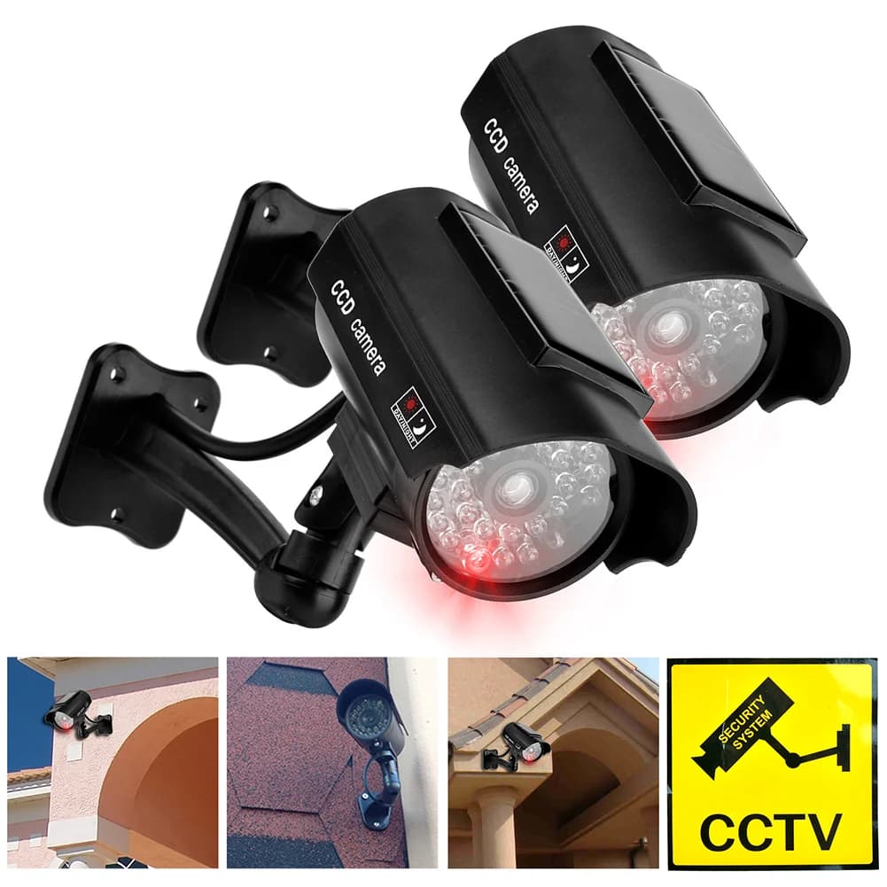 Fake imitation camera with red LED light flashing CCTV CCTV camera anti-theft bollard camera Internal or external use